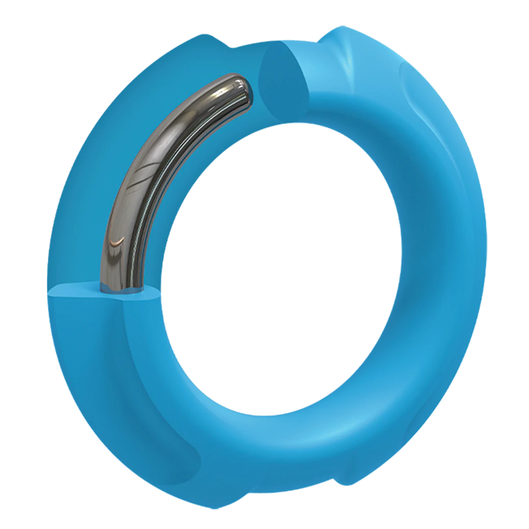 Doc Johnson OptiMALE Flexisteel 43mm Cock Ring Blue