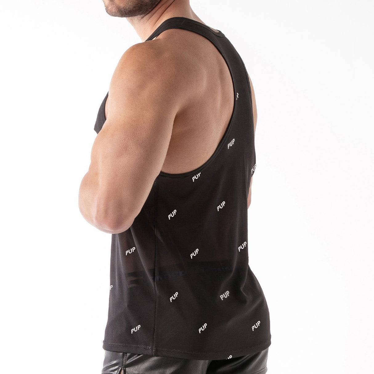 Leader ID Mesh Tank Top Pup Black