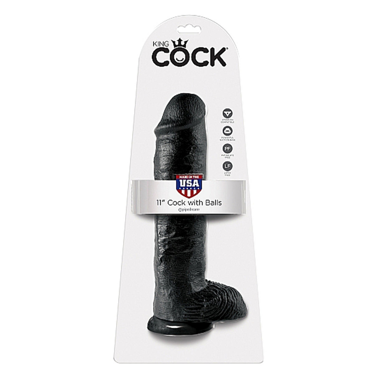 Pipedream King Cock 11 Inch Cock with Balls Black