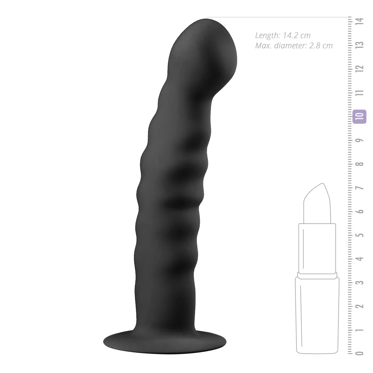 EasyToys Ribbed Silicone Suction Cup Dildo Black