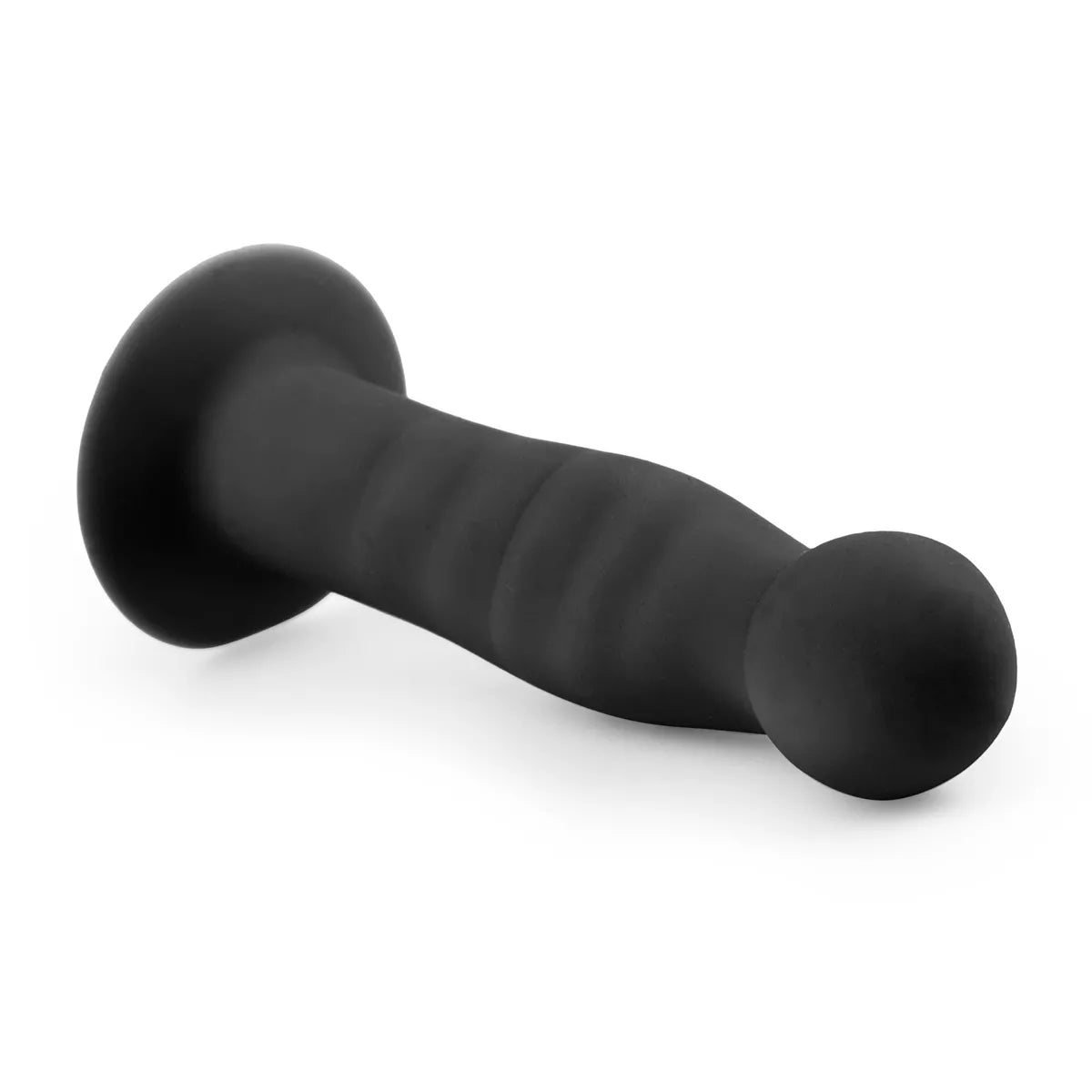 EasyToys Ribbed Silicone Suction Cup Dildo Black