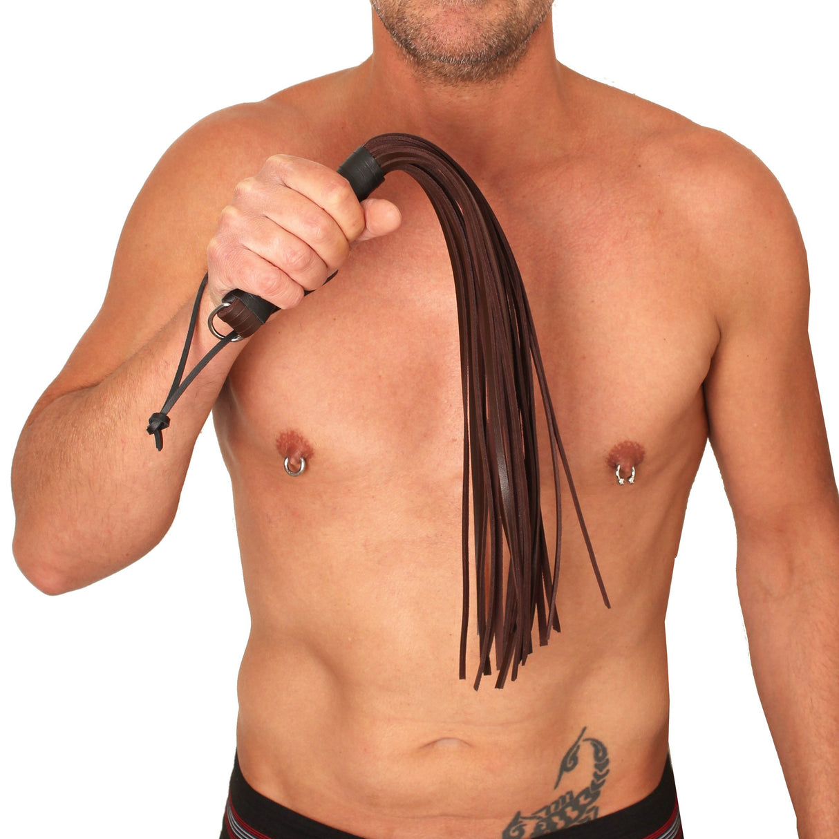 The Red Leather Flogger Brown 50cm
