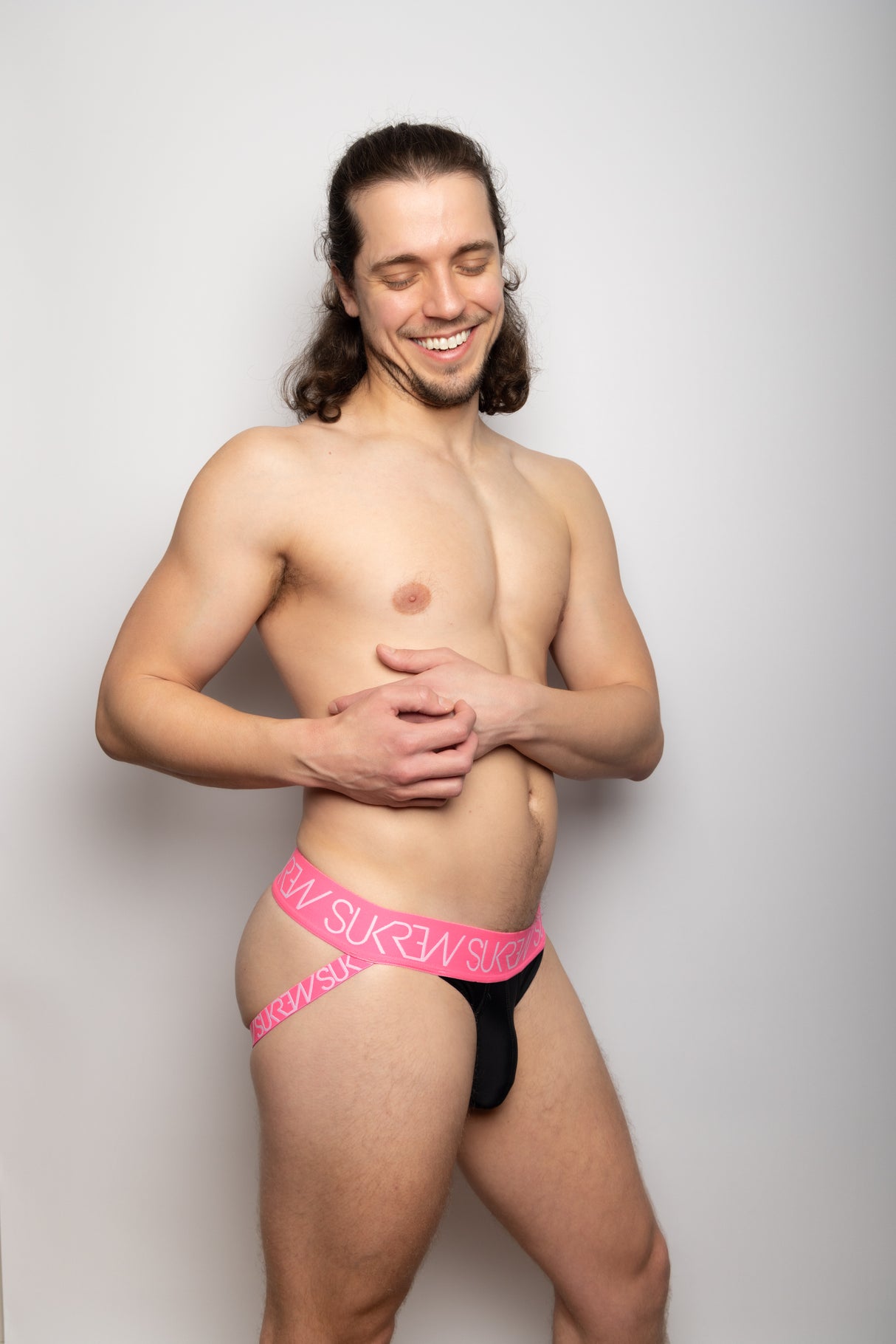 SUKREW Underground Jockstrap Black Electric Pink