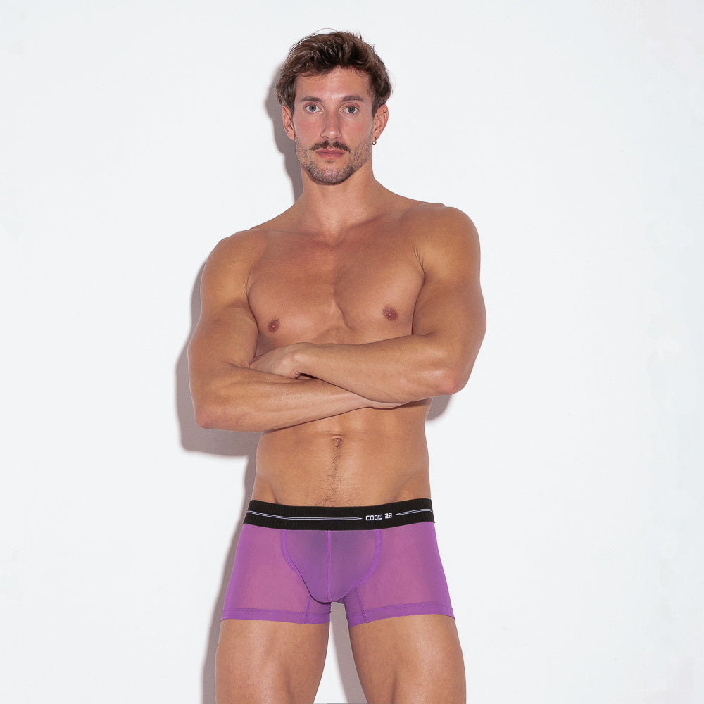 Code 22 Sheer Mesh Boxer Grape