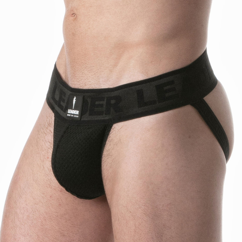 Leader Sport Mesh Jockstrap Black