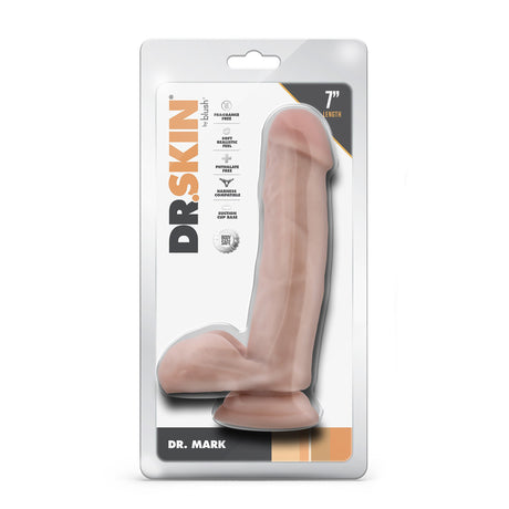 Dr Skin Silicone Dr Mark Dildo with Balls 7 Inch Light
