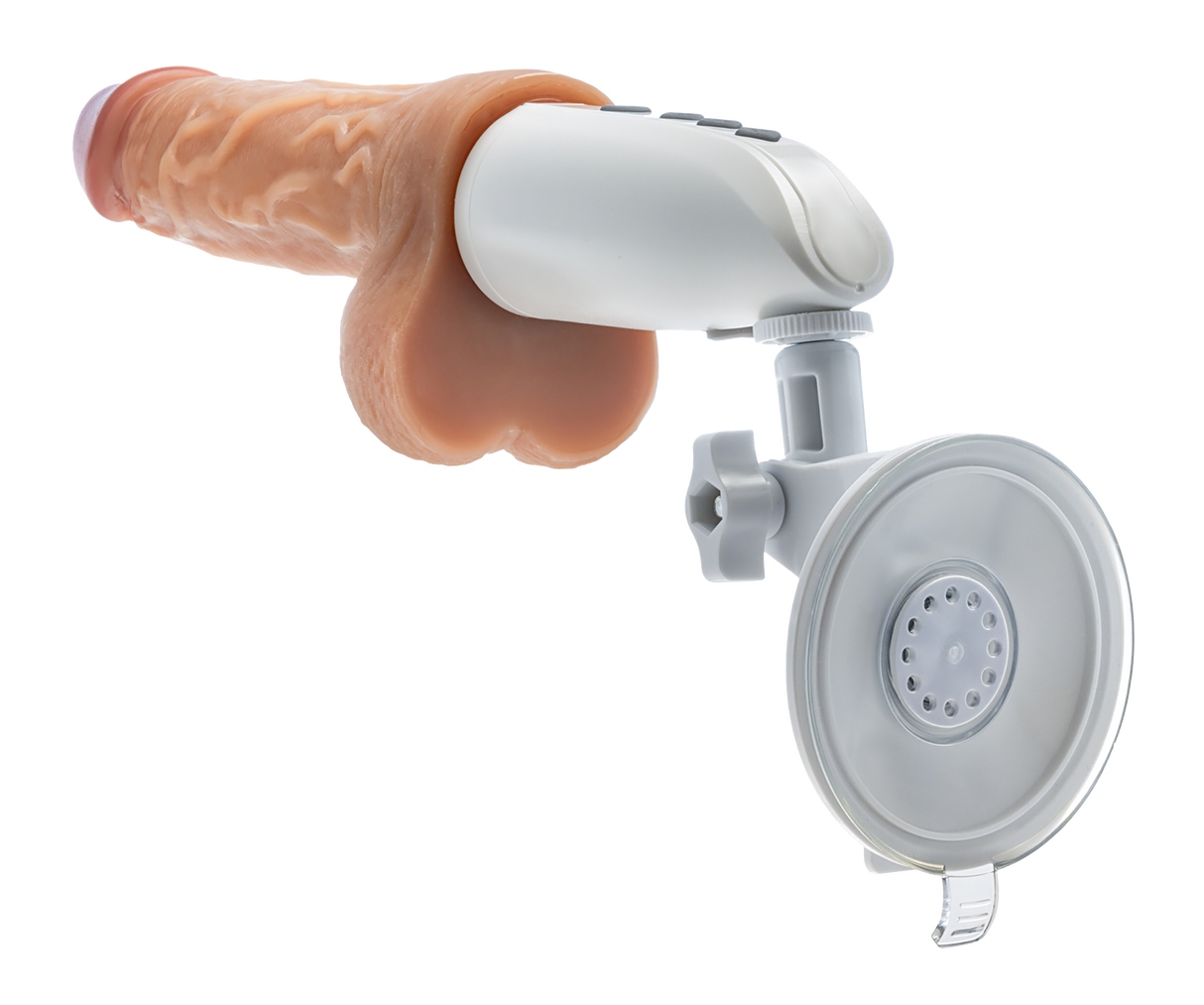 Dr Skin Silicone Dr Hammer Thrusting Dildo with Handle 7 Inch Light