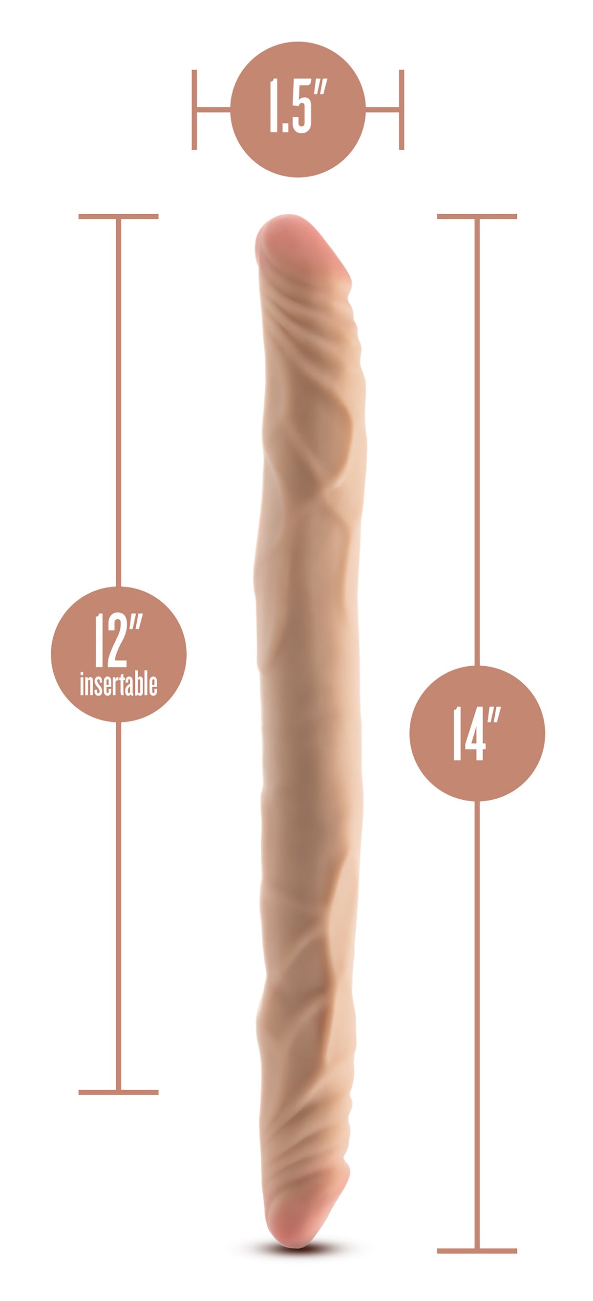Dr Skin Posable Double Dong 14 Inch Light