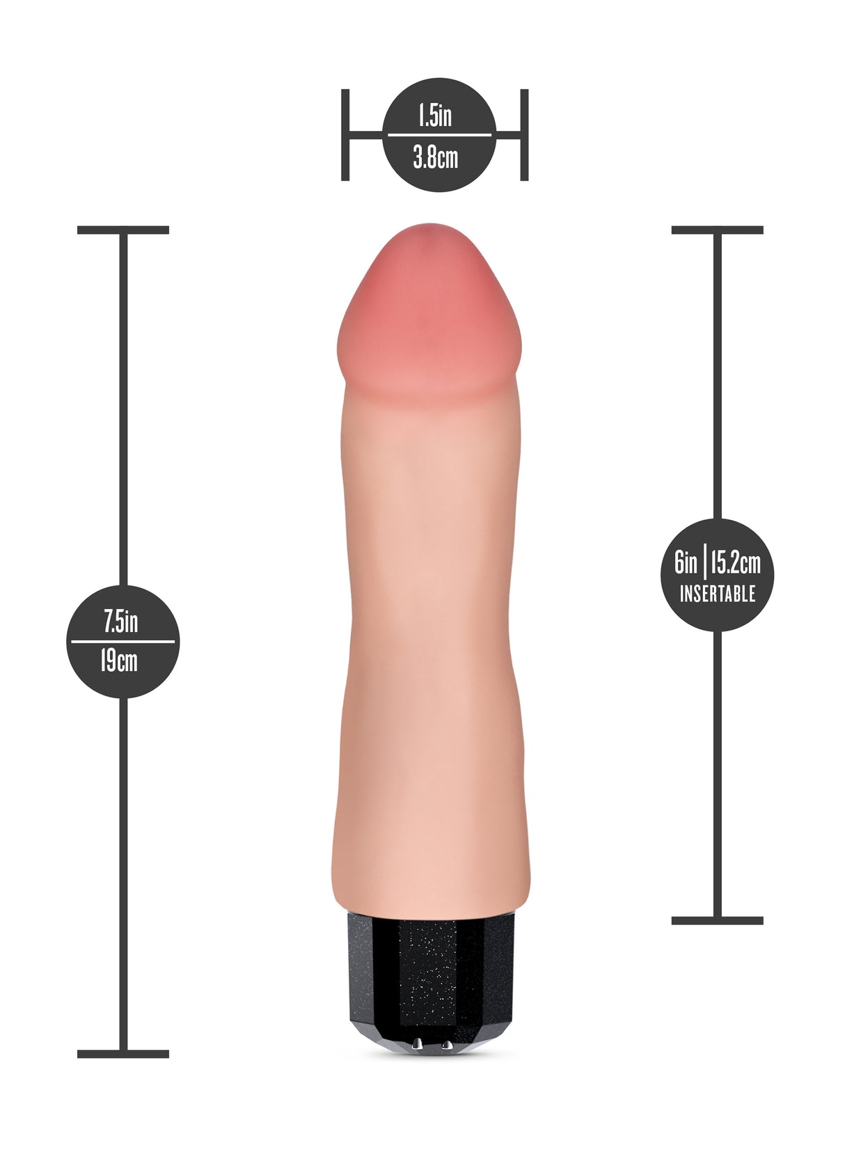 Dr Skin Silicone Dr Avery Vibrating Dildo 7.5 Inch Flesh