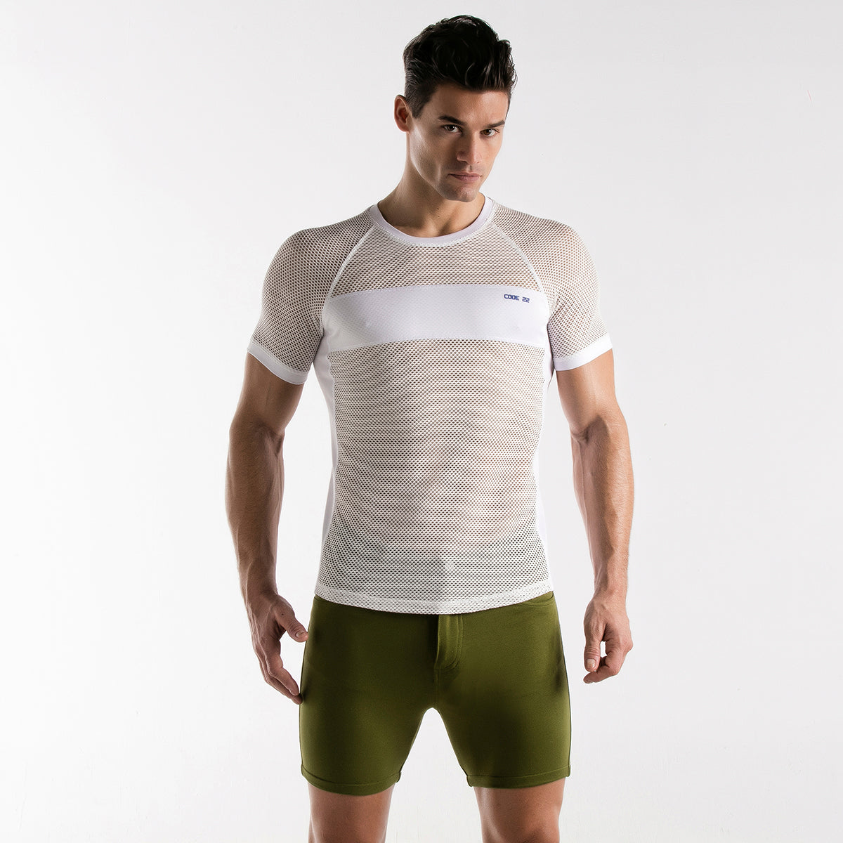 Code 22 Mesh T Shirt White