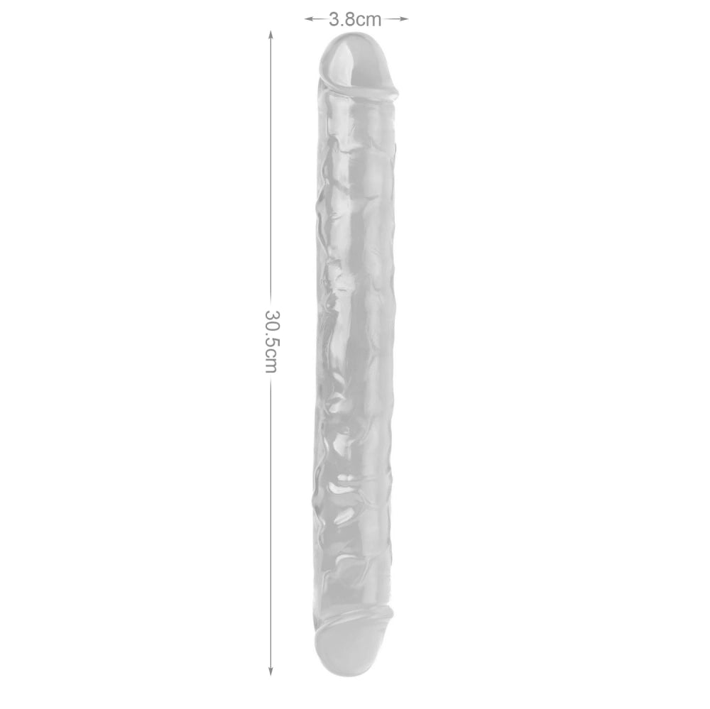 Mr. Rude Crystal Jellies Realistic Double Ended Dildo 12"