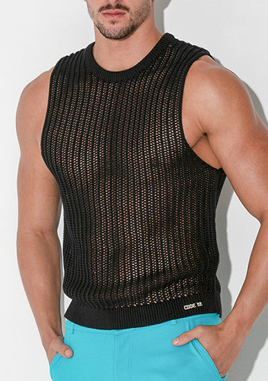 Code 22 Knitted Tank Top Black