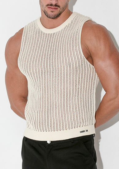 Code 22 Knitted Tank Top Off White