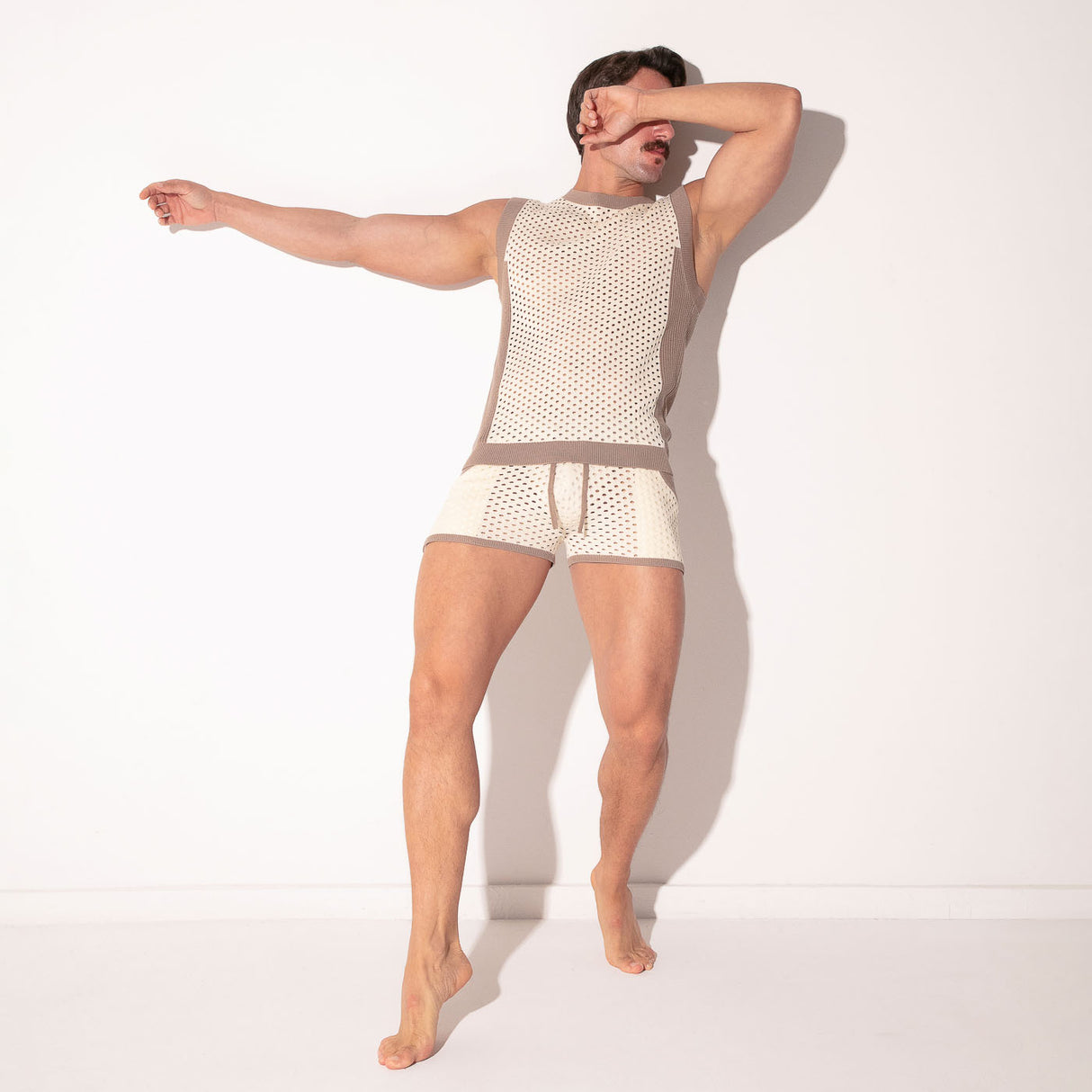 Code 22 Mosaic Tank Top Taupe