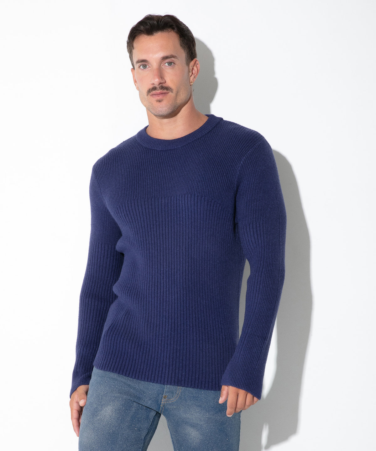 Code 22 Ribbed Sweater Navy