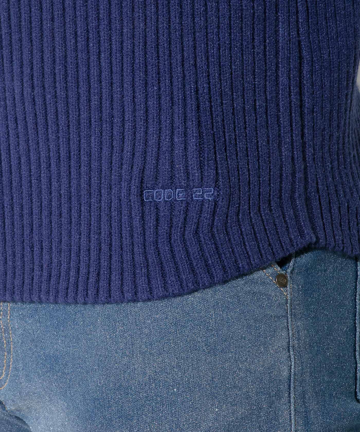 Code 22 Ribbed Sweater Navy