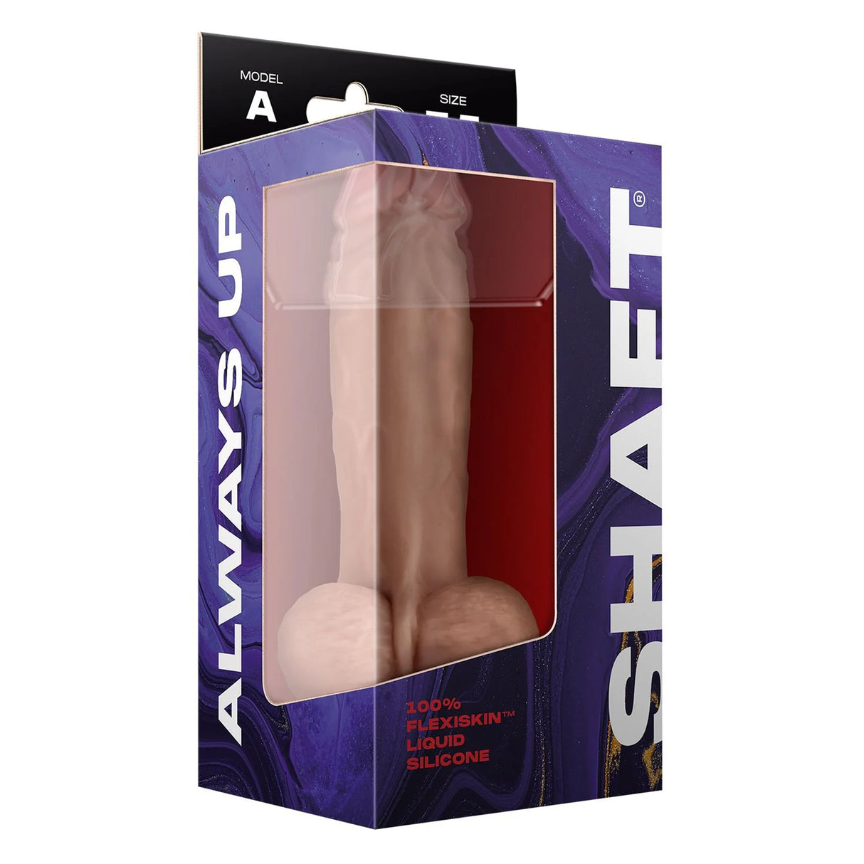 Shaft Liquid Silicone Dong with Balls Model A 7.5 Inch Light