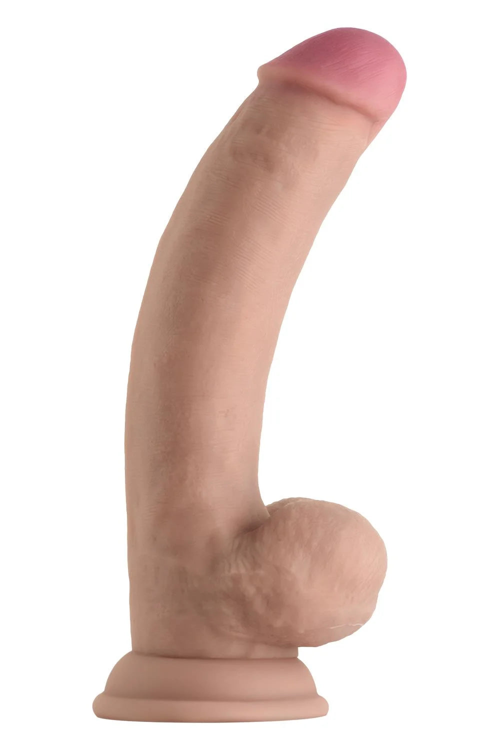 Shaft Liquid Silicone Dong with Balls Model C 8.5 Inch Light