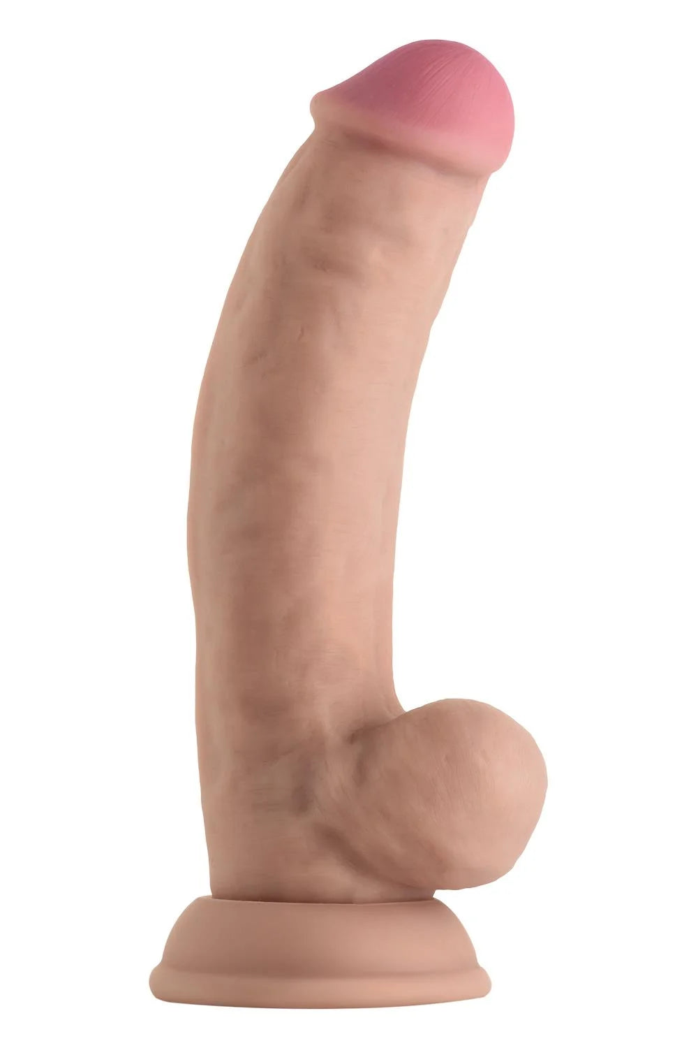 Shaft Liquid Silicone Dong with Balls Model C 7.5 Inch Light