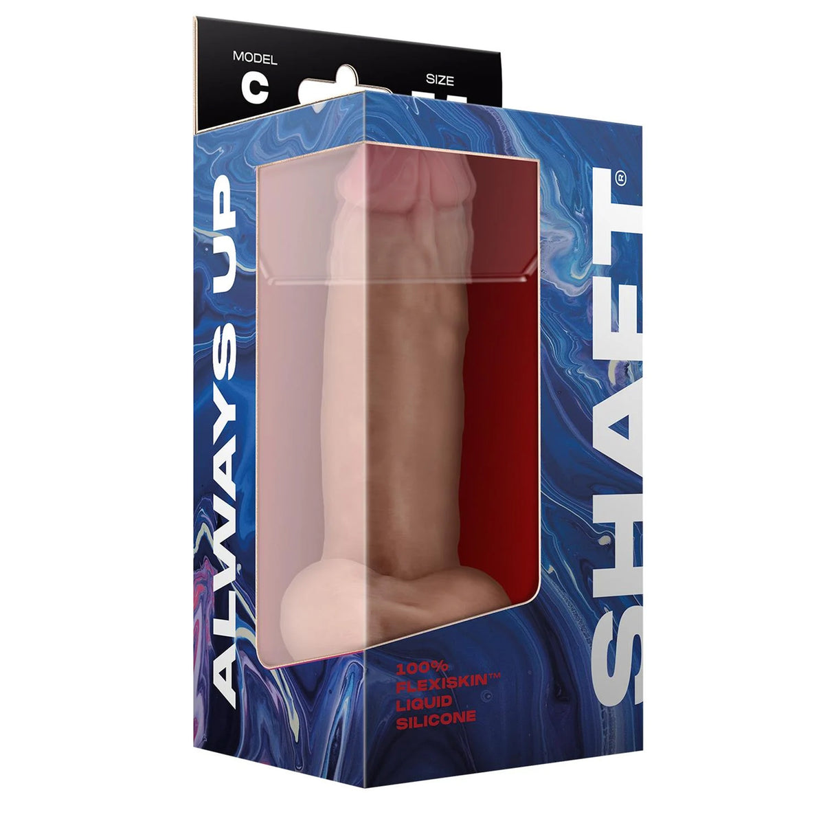 Shaft Liquid Silicone Dong with Balls Model C 7.5 Inch Light