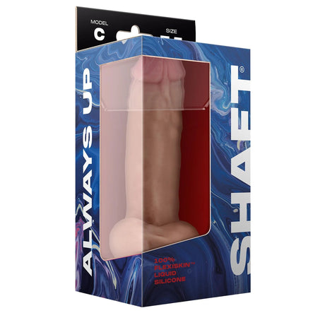 Shaft Liquid Silicone Dong with Balls Model C 7.5 Inch Light