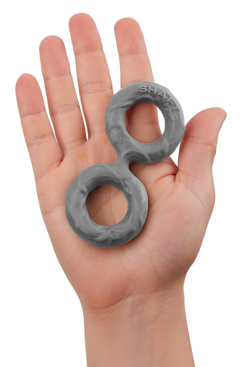 Shaft Double Cock Ring Model D Size 1 Small Grey