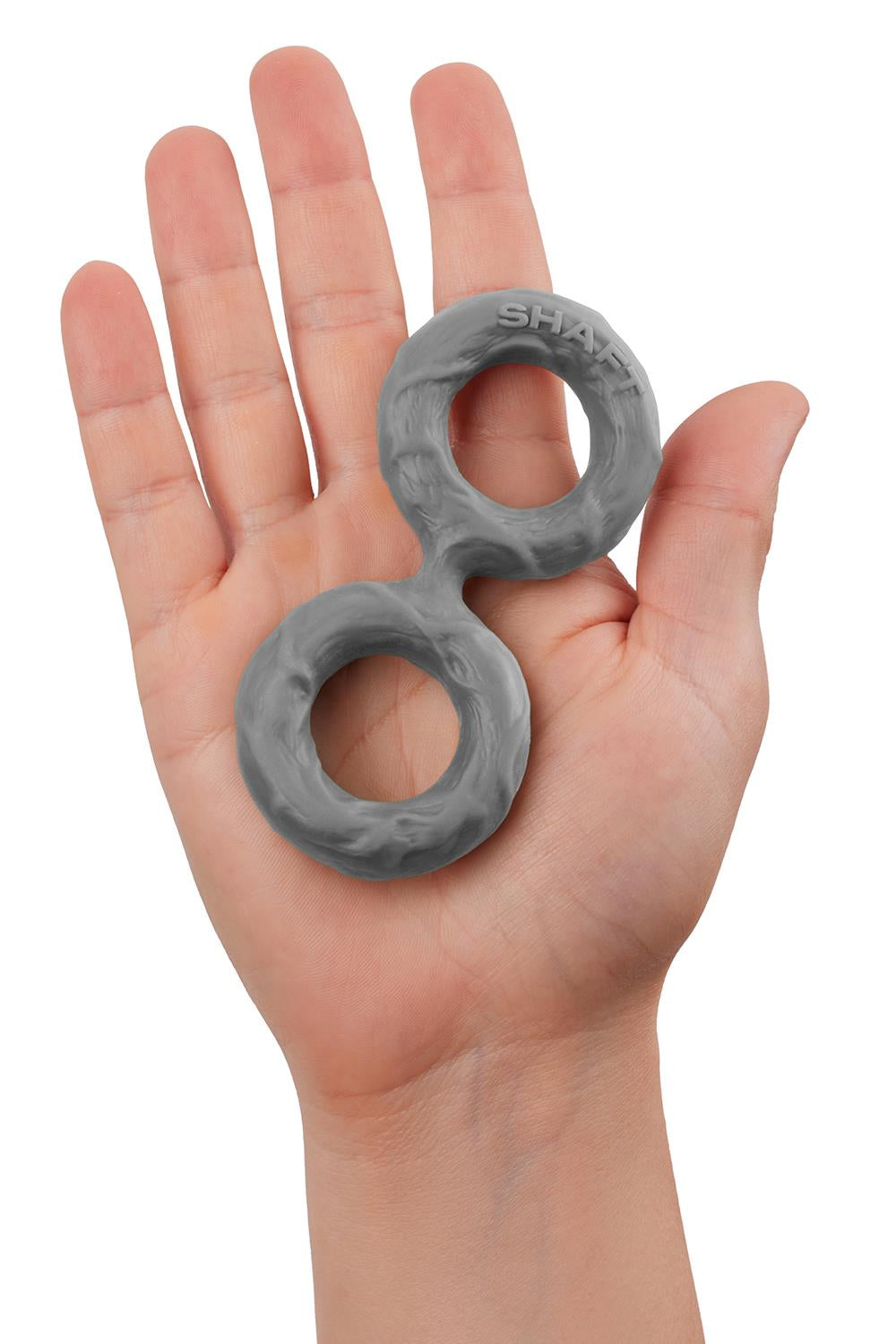 Shaft Double Cock Ring Model D Size 2 Medium Grey