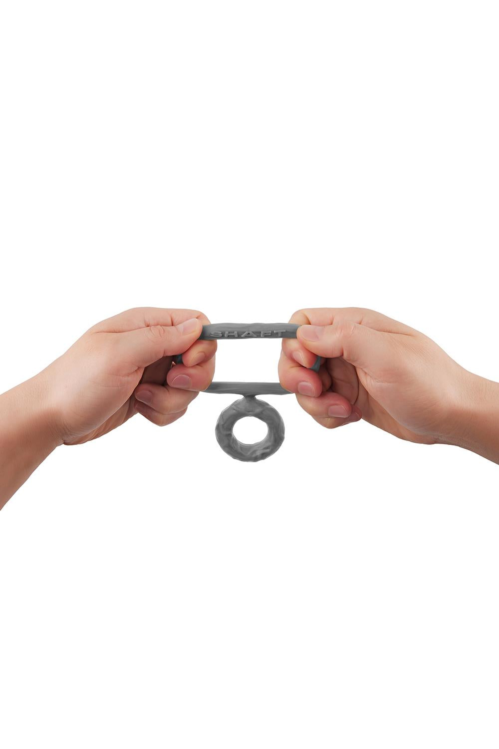 Shaft Double Cock Ring Model D Size 3 Large Grey