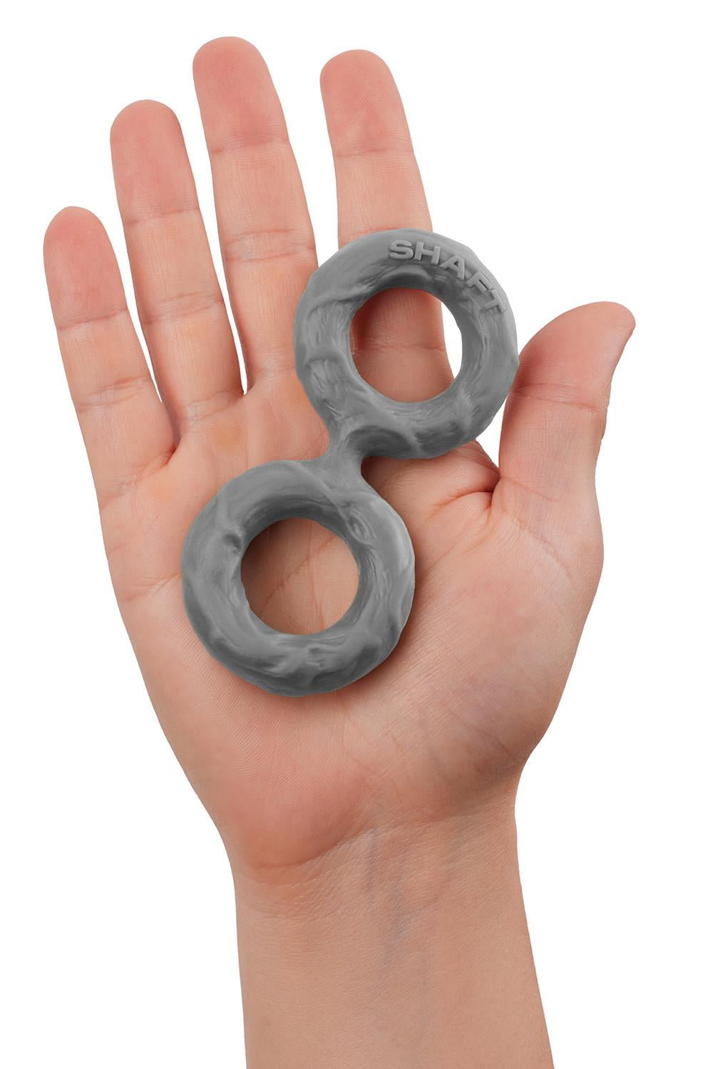 Shaft Double Cock Ring Model D Size 3 Large Grey