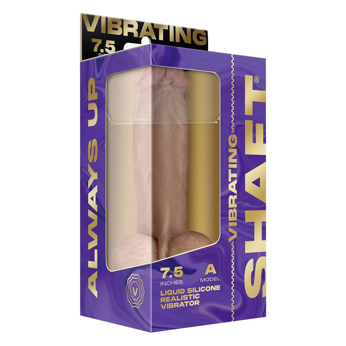 Shaft Liquid Silicone Realistic Vibrator  Model A 7.5 Inch Light