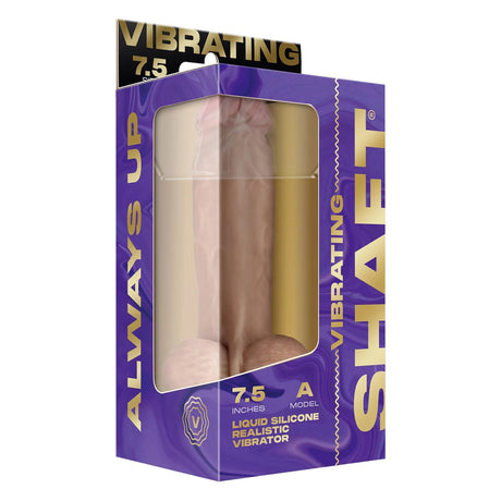Shaft Liquid Silicone Realistic Vibrator  Model A 7.5 Inch Light