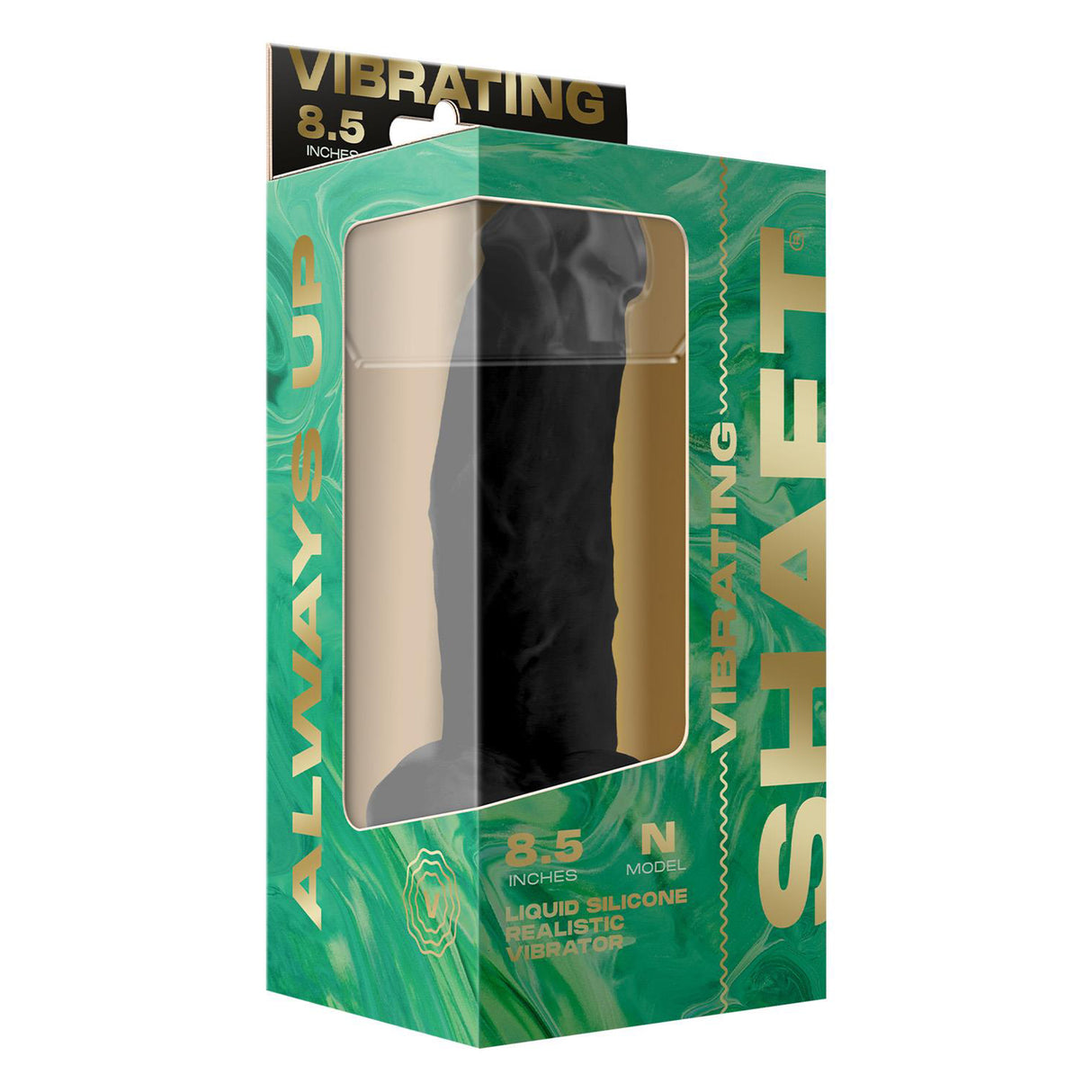 Shaft Liquid Silicone Realistic Vibrator Model N 8.5 Inch Black