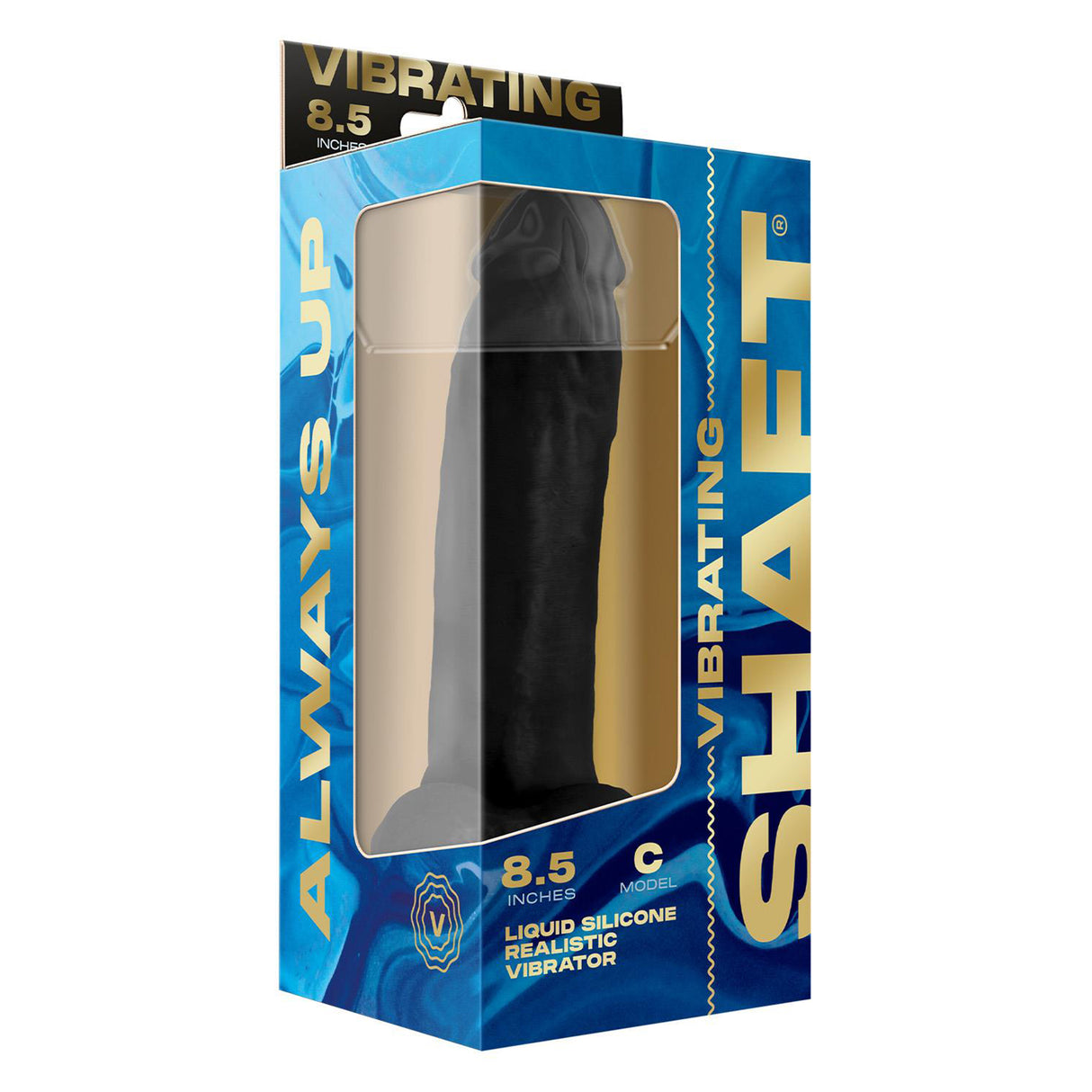 Shaft Liquid Silicone Realistic Vibrator Model C 8.5 Inch Black