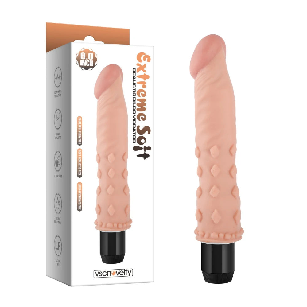 Extreme Realistic Poseable Vibrating Dildo 9"