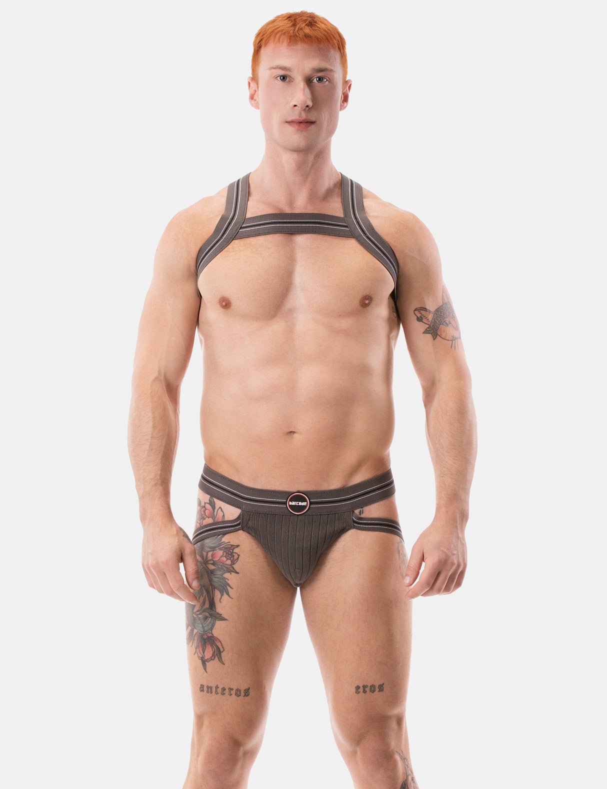 Barcode Berlin Jockstrap Zoran Grey White Black