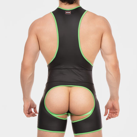Barcode Berlin Singlet Kam Black Neon Green