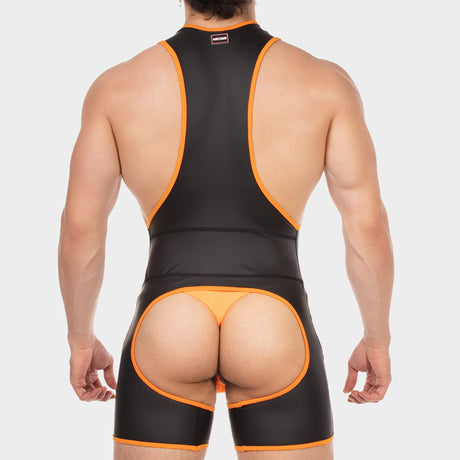 Barcode Berlin Singlet Kam Black Neon Orange