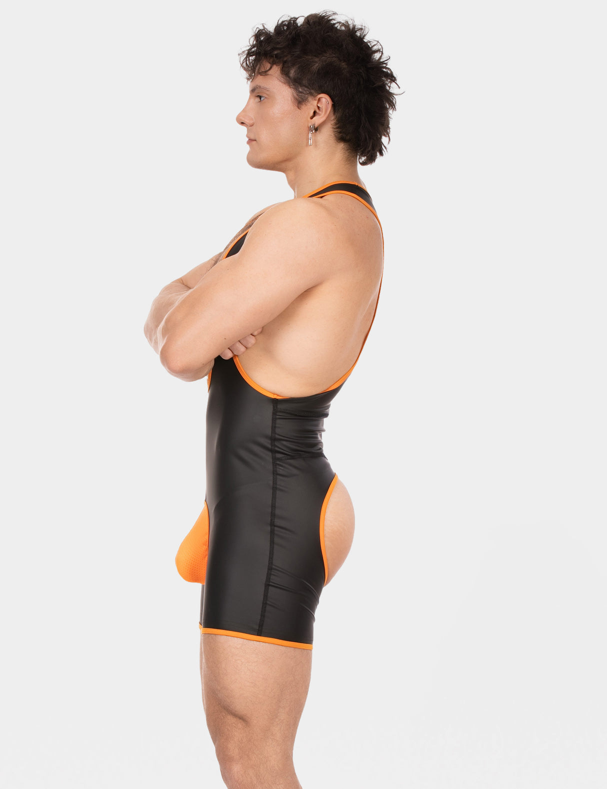 Barcode Berlin Singlet Kam Black Neon Orange