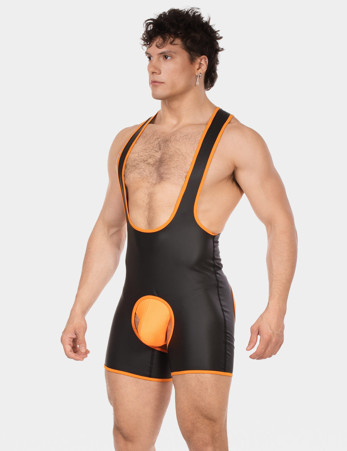 Barcode Berlin Singlet Kam Black Neon Orange