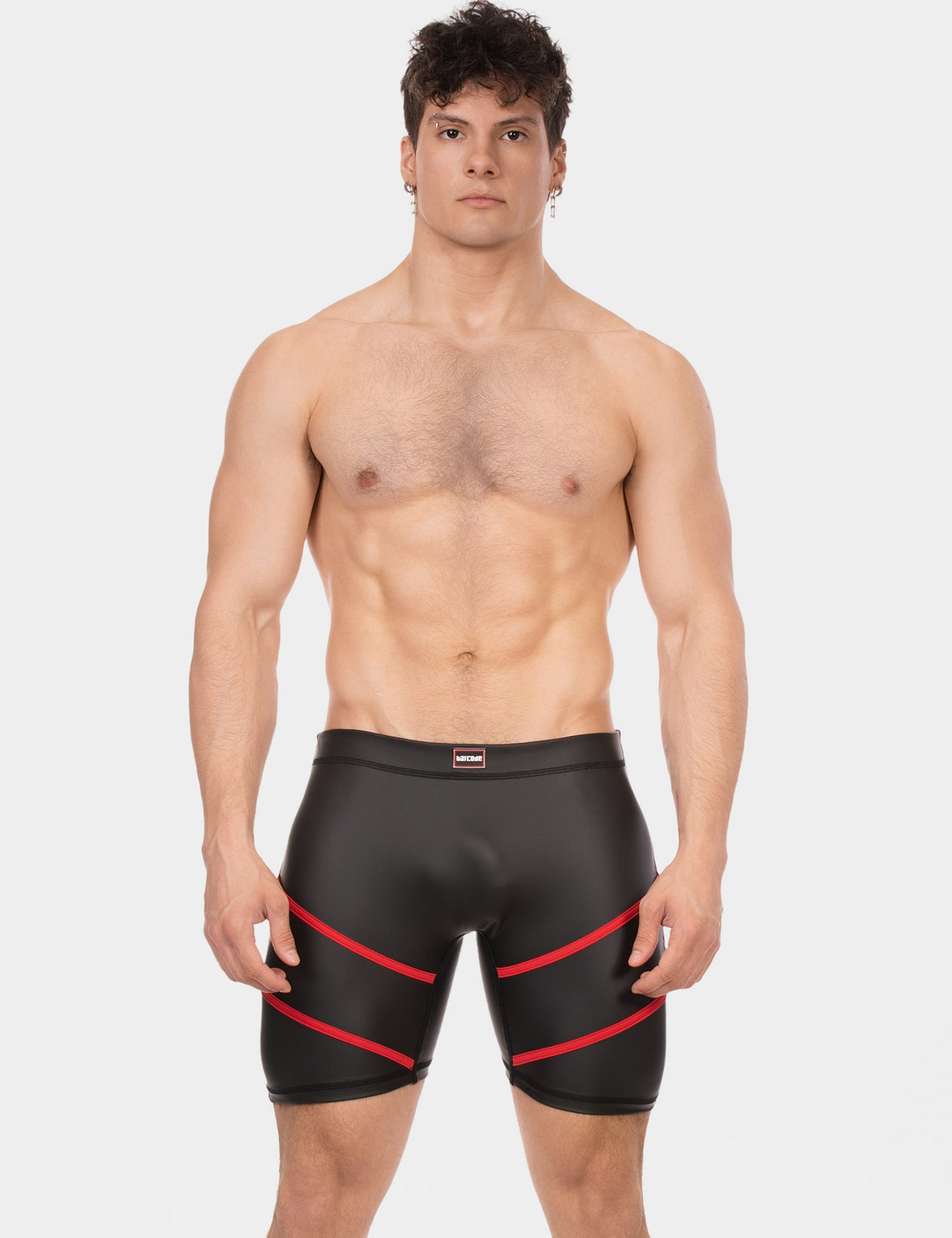 Barcode Berlin Biker Short Nuru Black Red