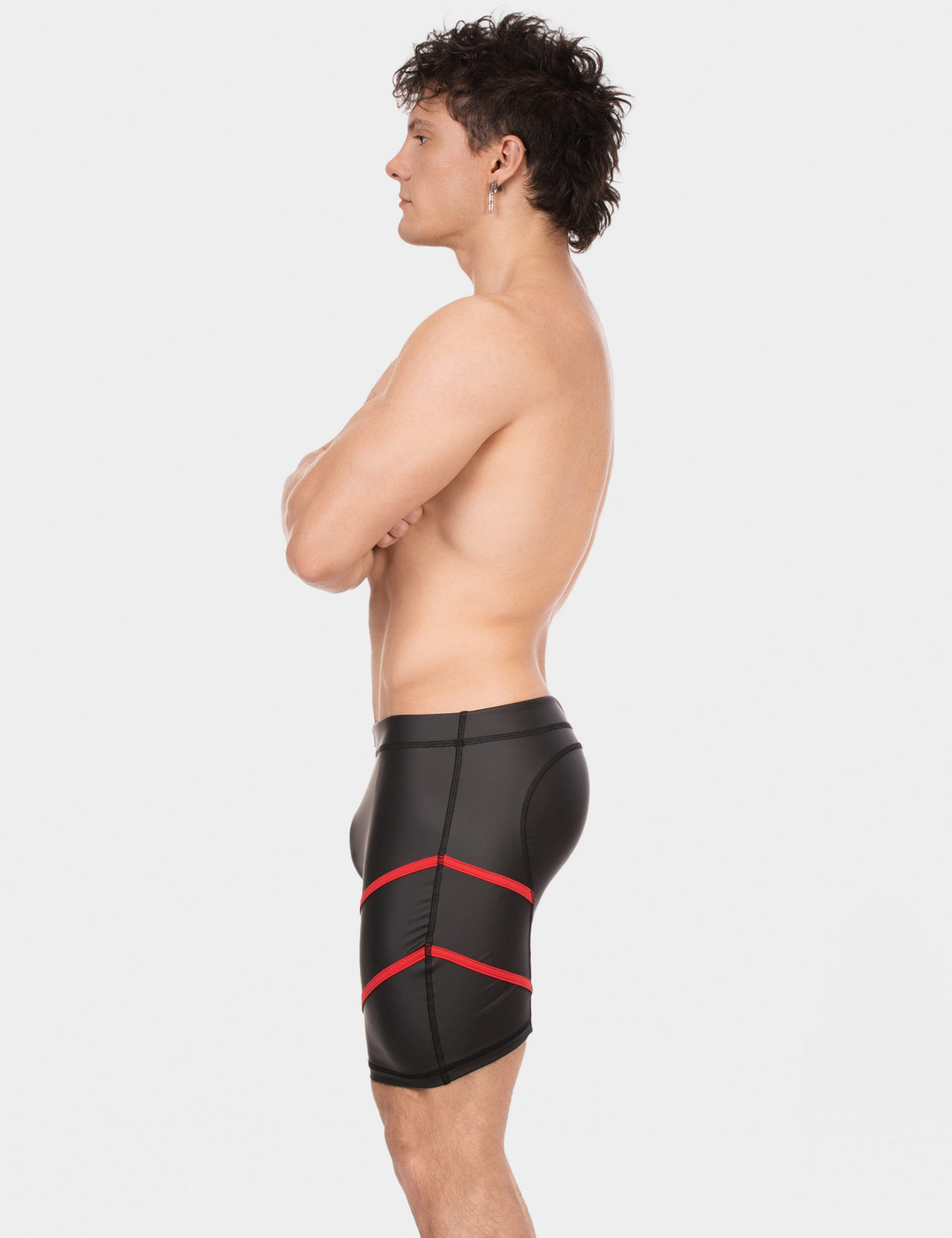 Barcode Berlin Biker Short Nuru Black Red