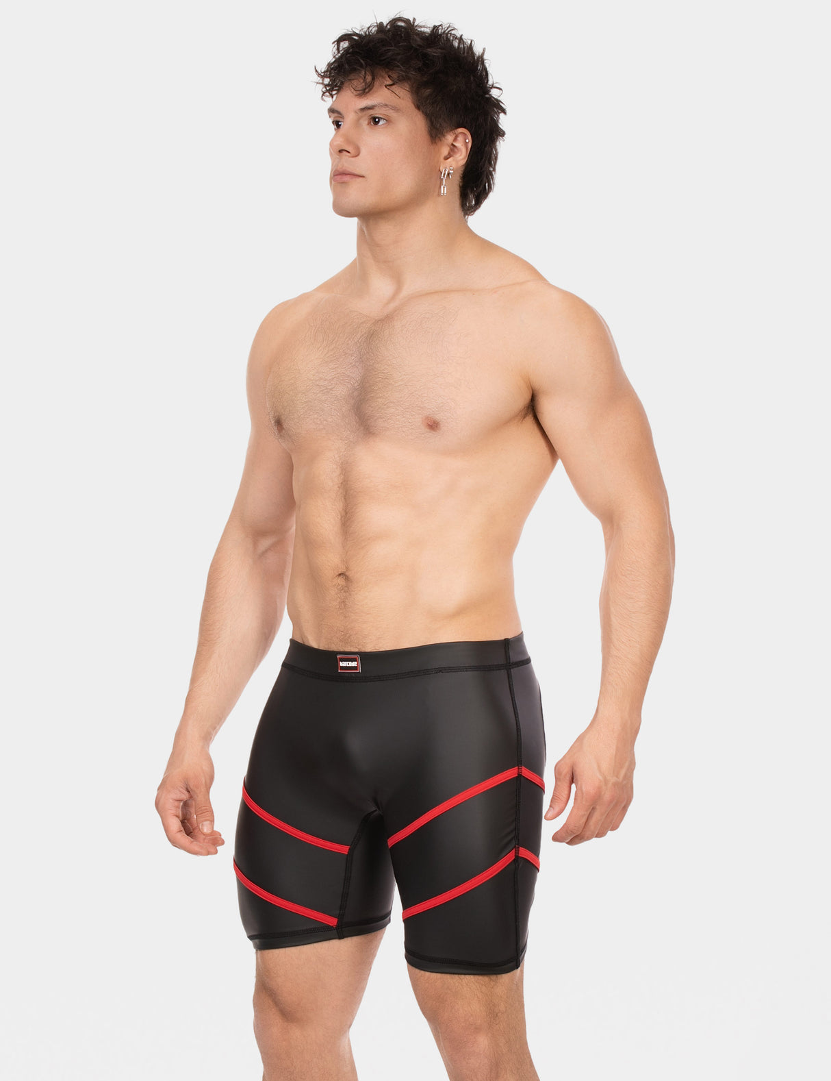 Barcode Berlin Biker Short Nuru Black Red