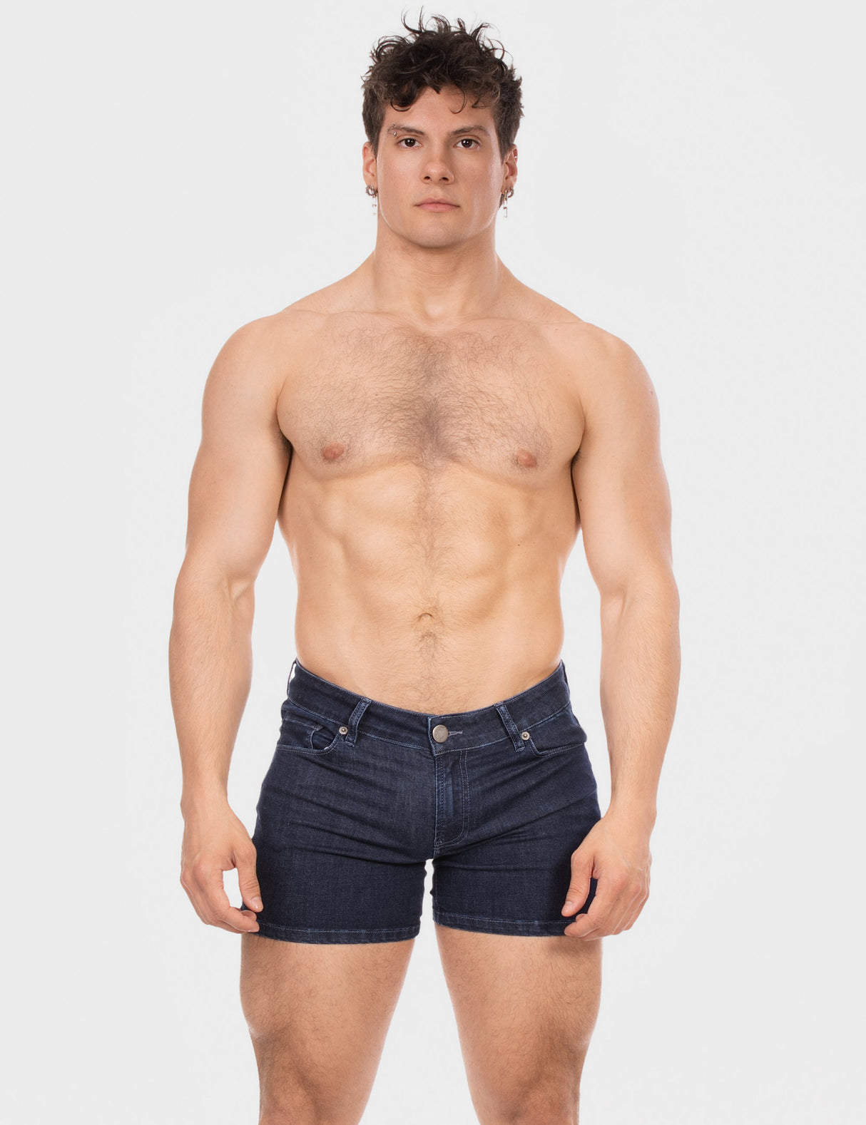 Barcode Berlin 5 Pocket Denim Short Jack Dark Blue