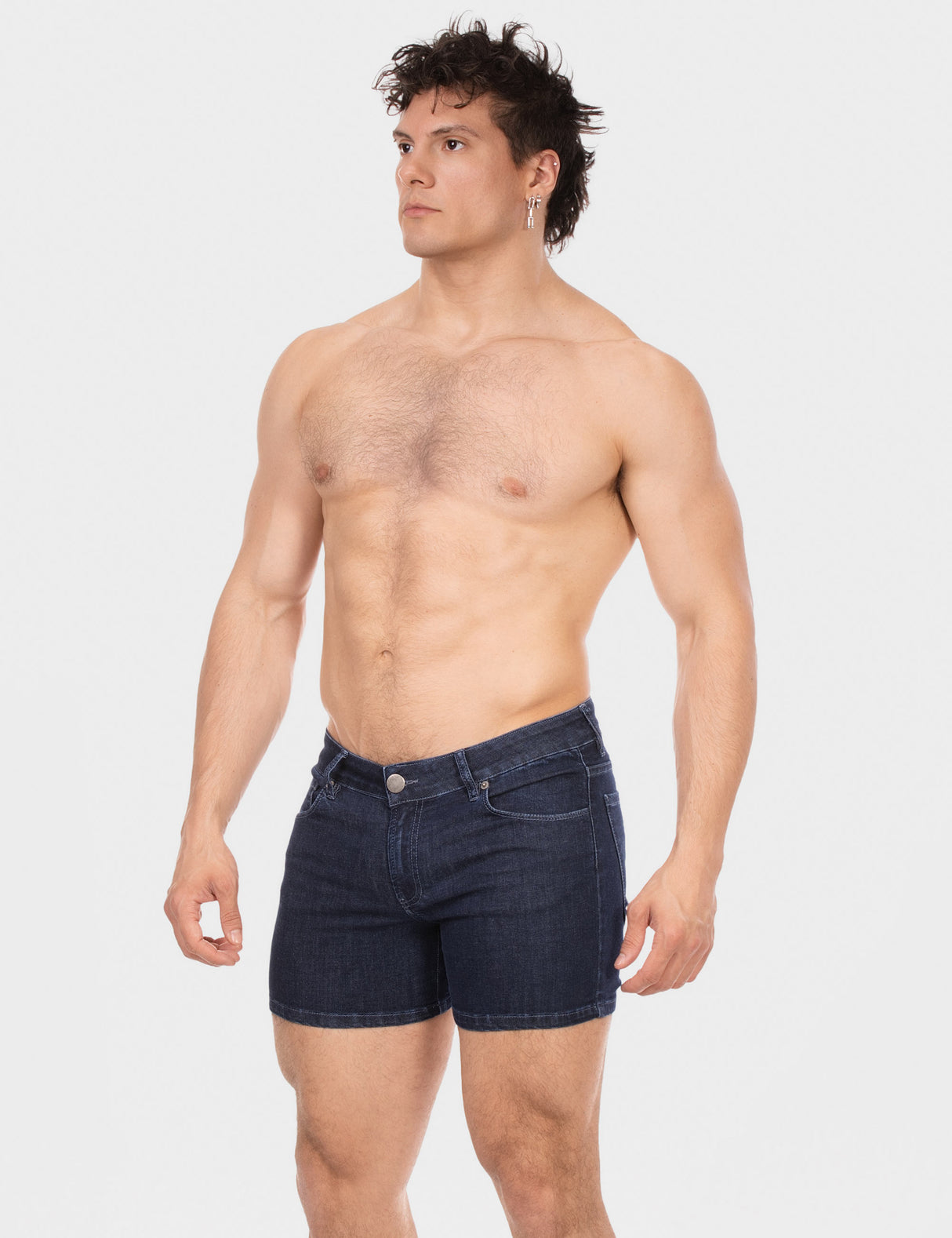 Barcode Berlin 5 Pocket Denim Short Jack Dark Blue