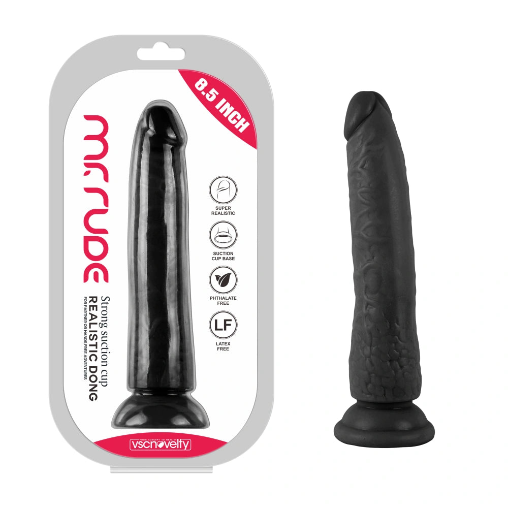 Mr. Rude Realistic Dong 8.5" Black