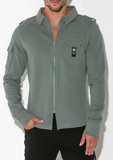Code 22 Cargo Zip Overshirt Khaki