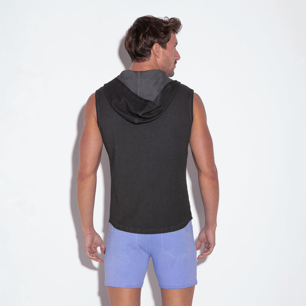 Code 22 Sleeveless Vintage Hoody Black