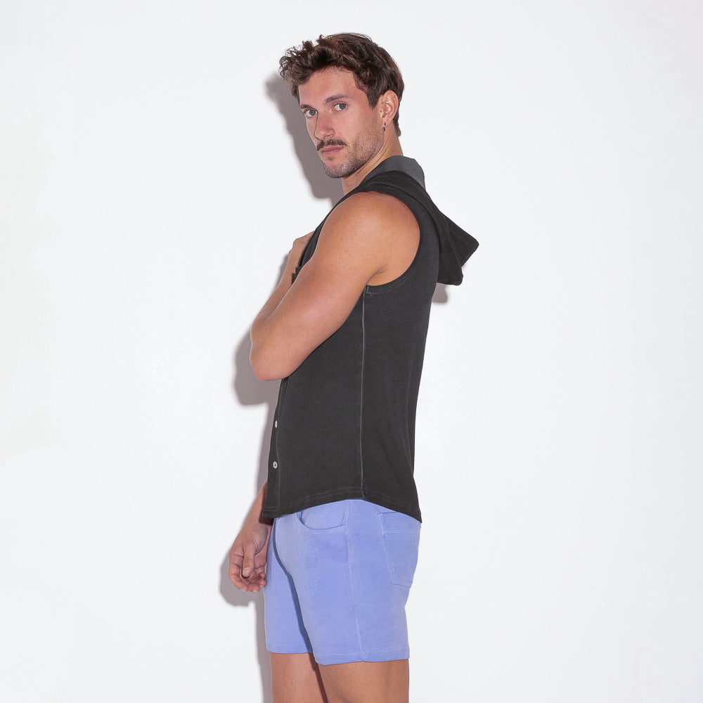 Code 22 Sleeveless Vintage Hoody Black