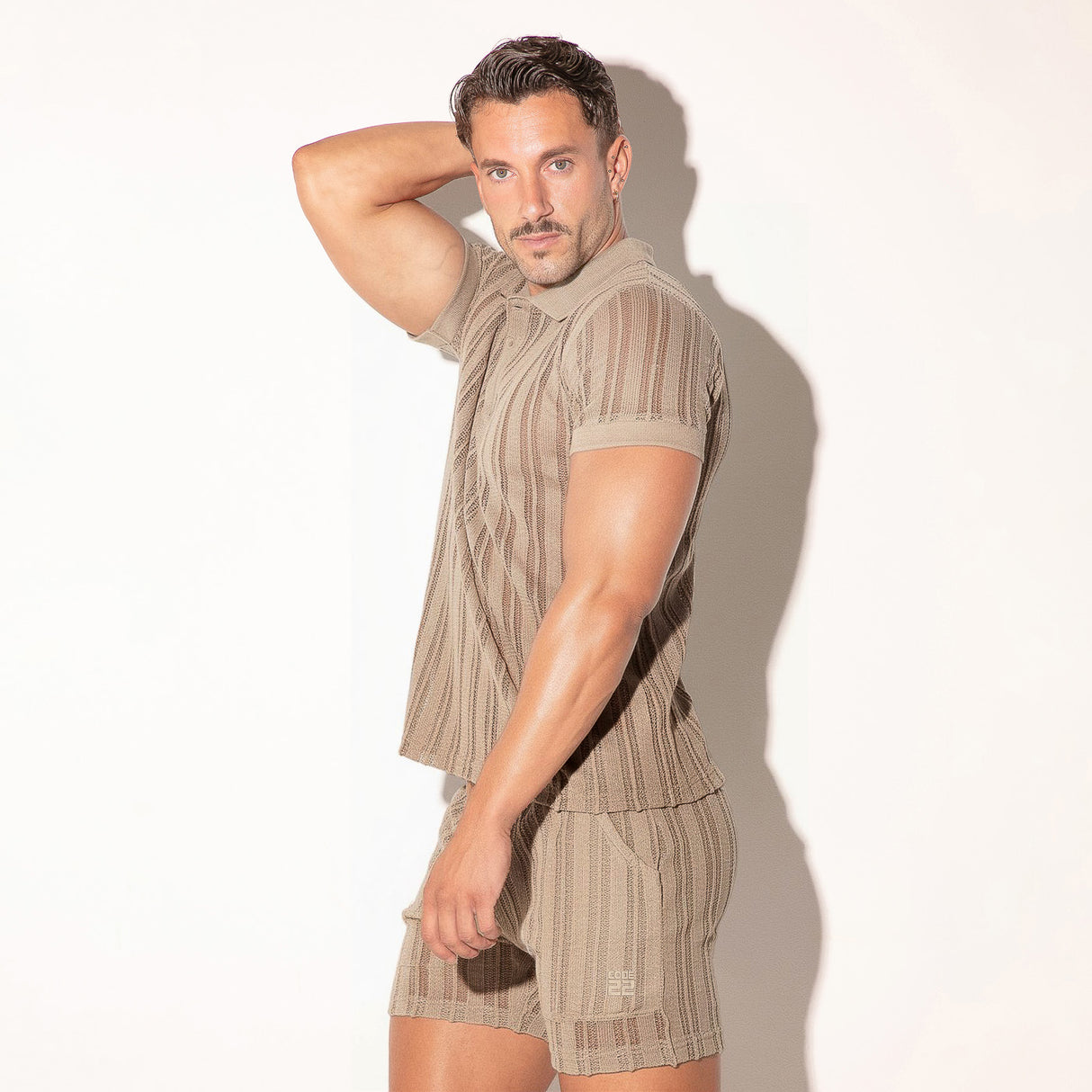 Code 22 Oasis Openwork Polo Latte