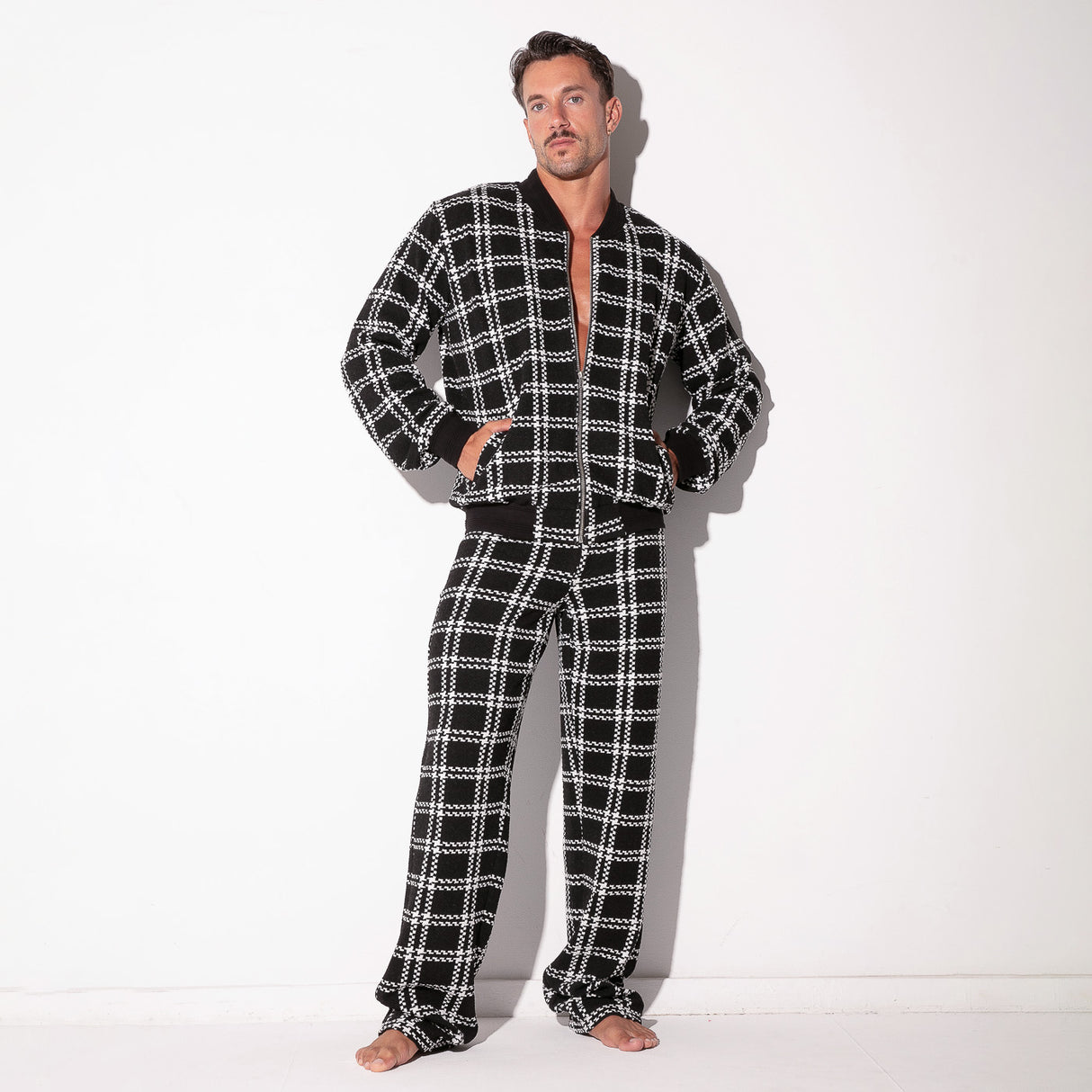 Code 22 Cameron Plaid Jacket Black